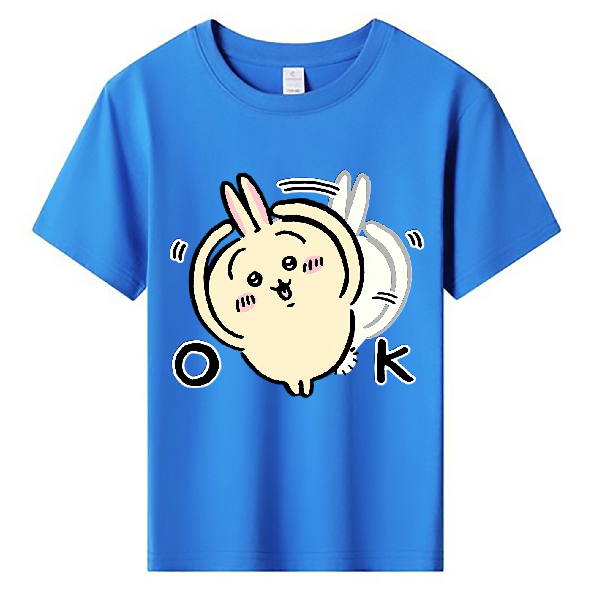 （画像用） ちいかわ うさぎ Chii-kawa usagi 綿100％キッズTシャツ（フロントプリント）